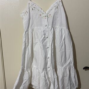Zara White Embroidered Mini Dress